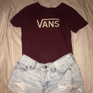 Burgundy Vans Tee shirt
